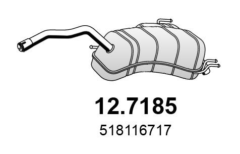 ASSO Bakre ljuddämpare 12.7185 12.7185 ASSO japsdämpare OPEL MERIVA