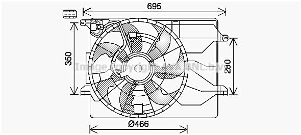 PRASCO Motoventilateur KA7543 Hyundai GETZ Ventilateur de moteur PRASCO KA7543