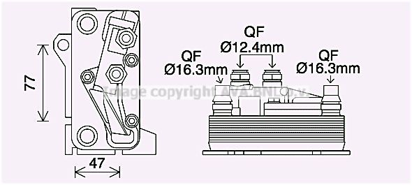 PRASCO Automatic transmission oil cooler MS3714 Mercedes 123-Series PRASCO automatic transmission oil cooler MS3714