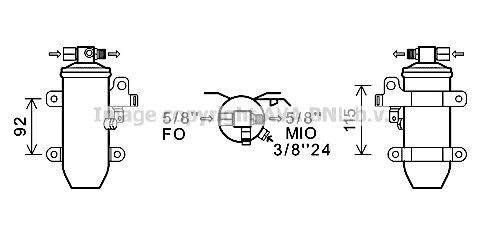 PRASCO Kuivain, ilmastointilaite RED115 AUDI CABRIOLET ilmastoinnin kuivain PRASCO RED115