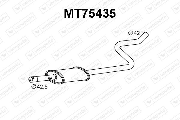 VENEPORTE Panela de escape dianteira MT75435 VENEPORTE MT75435 Panela de escape dianteira Volkswagen BORA originais
