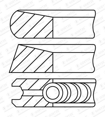GOETZE ENGINE Stempelringsett 08-448605-00 Stempelringsett Kia SD 08-448605-00 GOETZE ENGINE