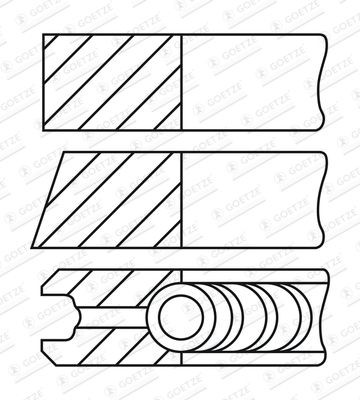 GOETZE ENGINE Jogo de segmentos do êmbolo 08-451300-00 GOETZE ENGINE 08-451300-00 Anéis do pistão Insignia A G09 originais preço