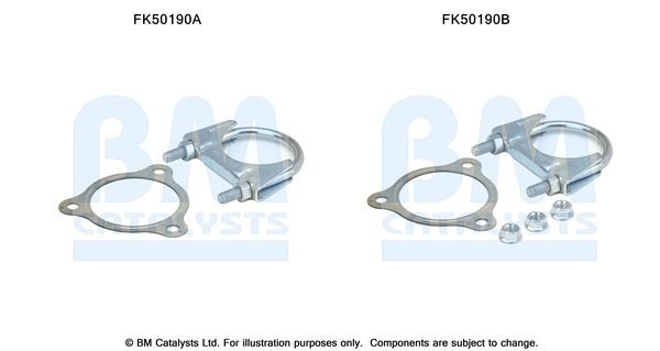 BM CATALYSTS Mounting Kit, exhaust pipe FK50190 FK50190 BM CATALYSTS exhaust mounting kit for AUDI A4