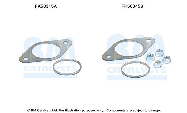 BM CATALYSTS Montáżna sada pre výfukovú trubku FK50345 Montáżna sada pre výfukový systém BM CATALYSTS Nissan QASHQAI FK50345