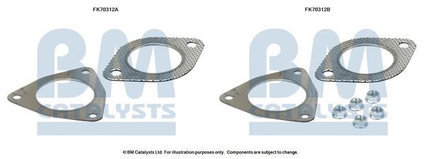 BM CATALYSTS Montáżna sada pre výfukovú trubku FK70312 Montáżna sada pre výfukový systém BM CATALYSTS Renault KADJAR FK70312