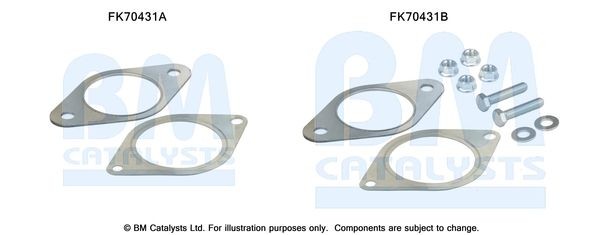 BM CATALYSTS Montáżna sada pre výfukovú trubku FK70431 Montáżna sada pre výfukový systém BM CATALYSTS Renault KADJAR FK70431