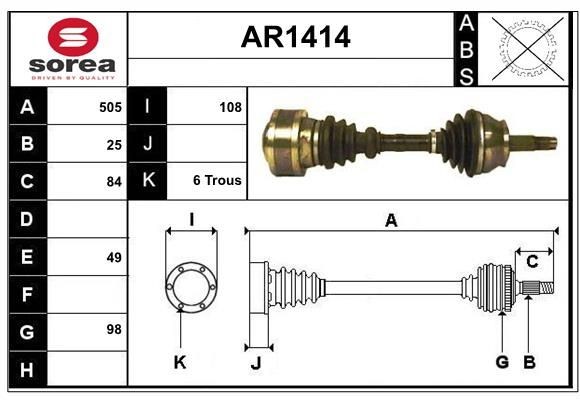 SNRA Veovõll AR1414 SNRA AR1414 Veovõll Alfa Romeo 146 930 odav