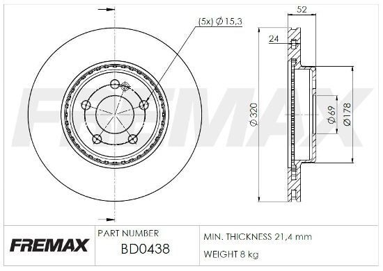 FREMAX Bremseskive BD-0438 FREMAX Bremseskive BD-0438