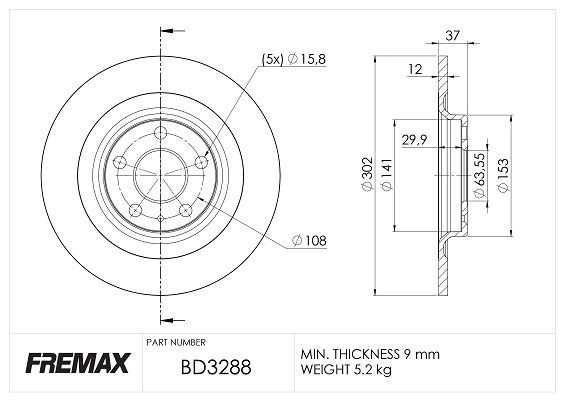 FREMAX Disco freno BD-3288 BD-3288 costo Dischi freno FREMAX VOLVO 740