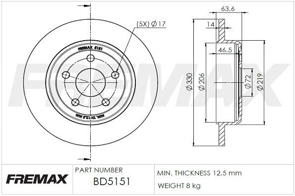 FREMAX Jarrulevy BD-5151 BD-5151 FREMAX Jarrulevyt JEEP GRAND CHEROKEE