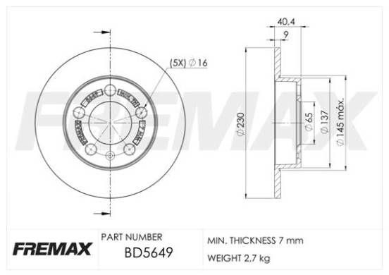FREMAX Bromsskiva BD-5649 BD-5649 FREMAX bromsskivor VW SHARAN