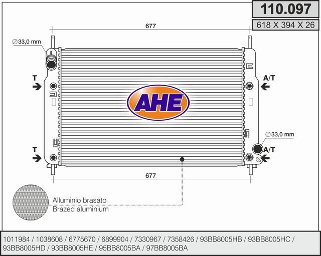 AHE Engine radiator 115.025 115.025 AHE radiator for KIA VENGA