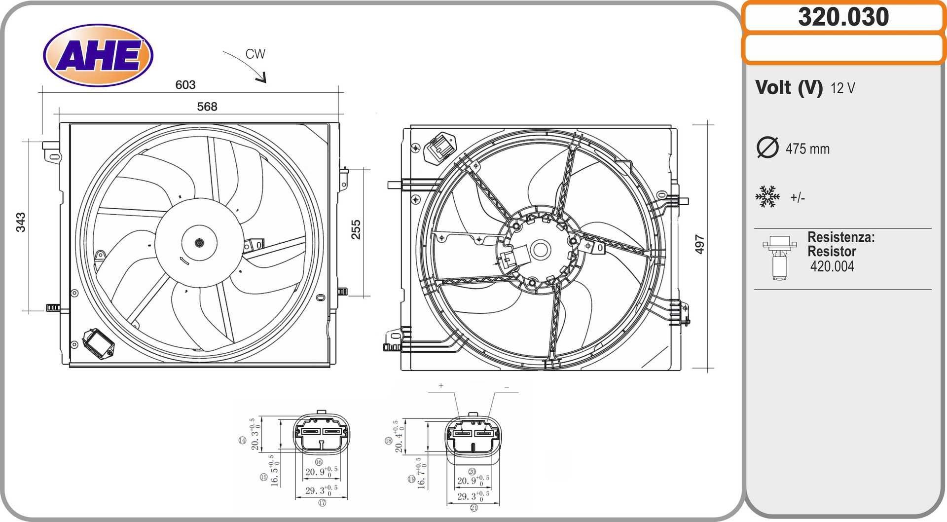Koelventilator AHE 320.030 AHE 320.030 Ventilator NISSAN X-TRAIL 2015