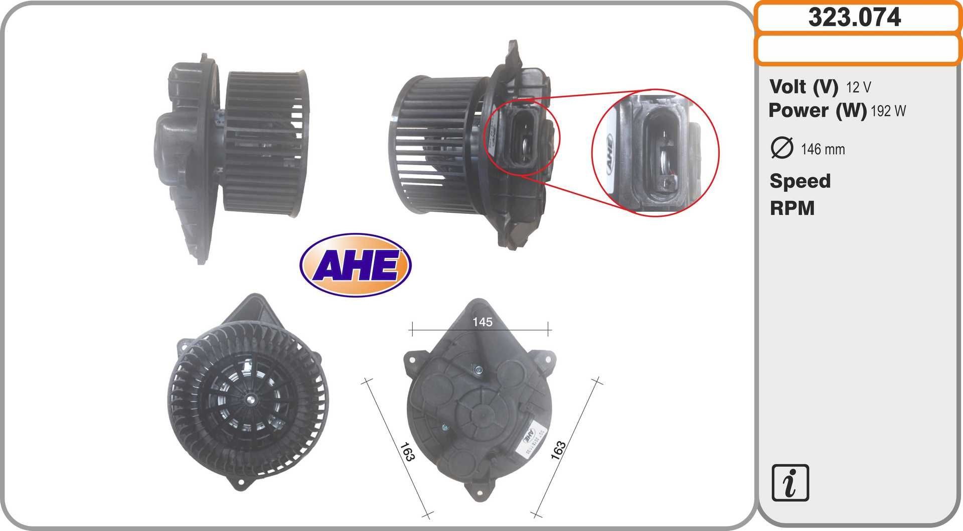 AHE Køleventilator 323.074 Ventilator til motorkøling AHE SCÉNIC 323.074 billig