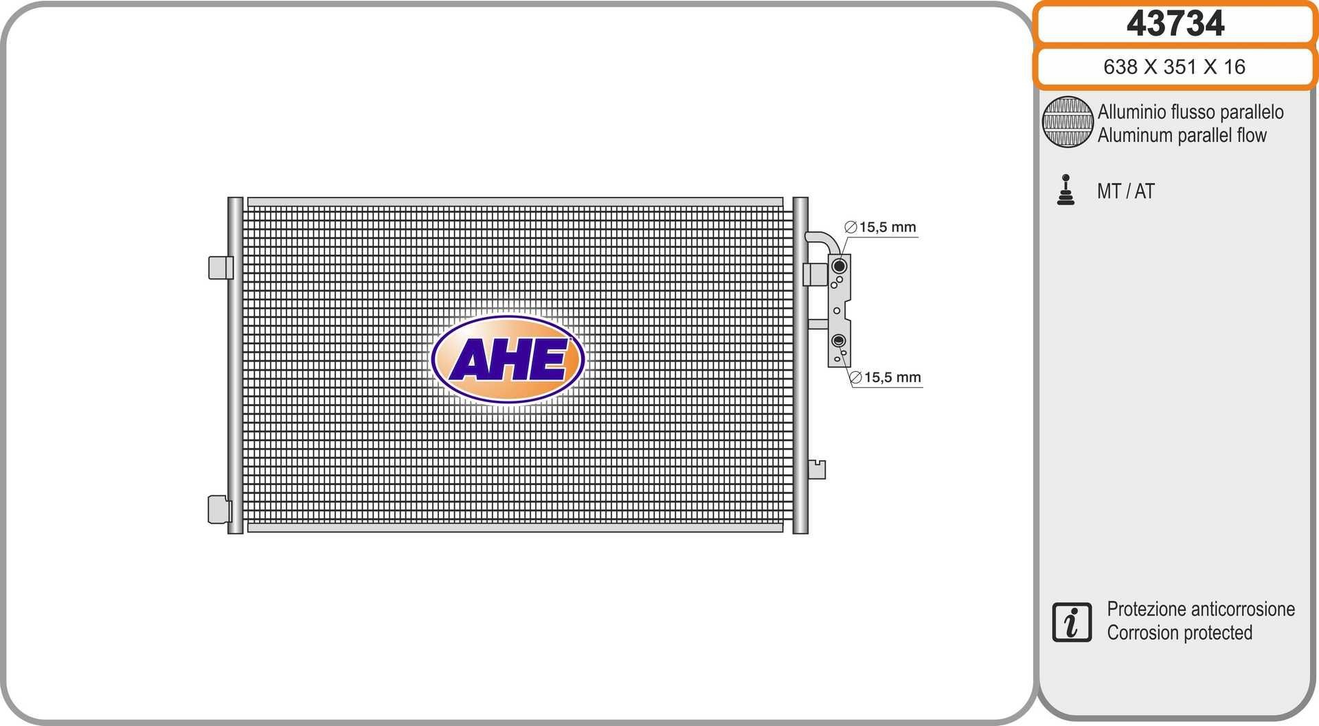 AHE Kondenzátor klimatizácie 43734 Kondenzátor klimatizácie AHE X6 43734 lacné