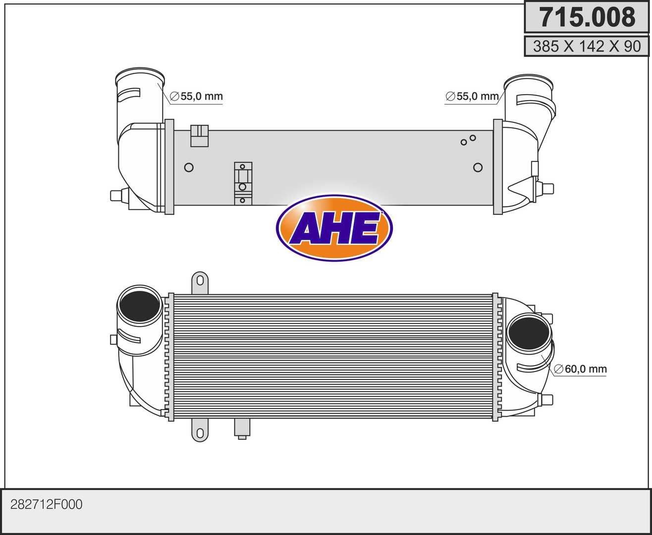 AHE Intercooler 715.008 Ladeluftkjøler AHE ACCENT 715.008 billige