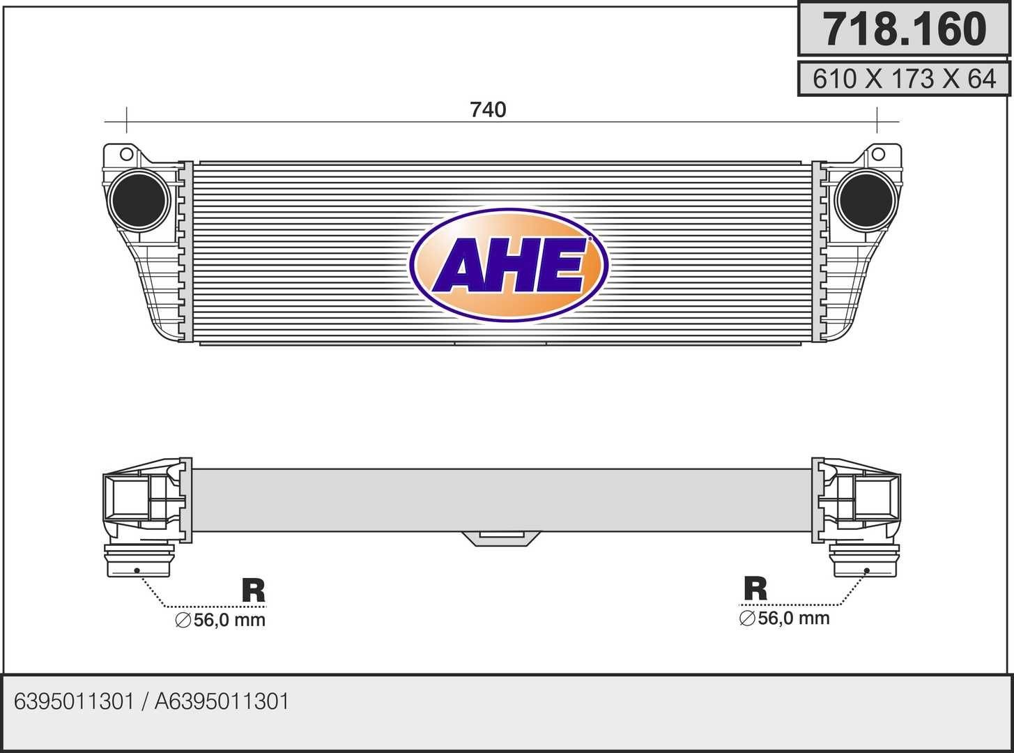 AHE Intercooler 718.160 Ladeluftkjøler AHE CLS 718.160 billige