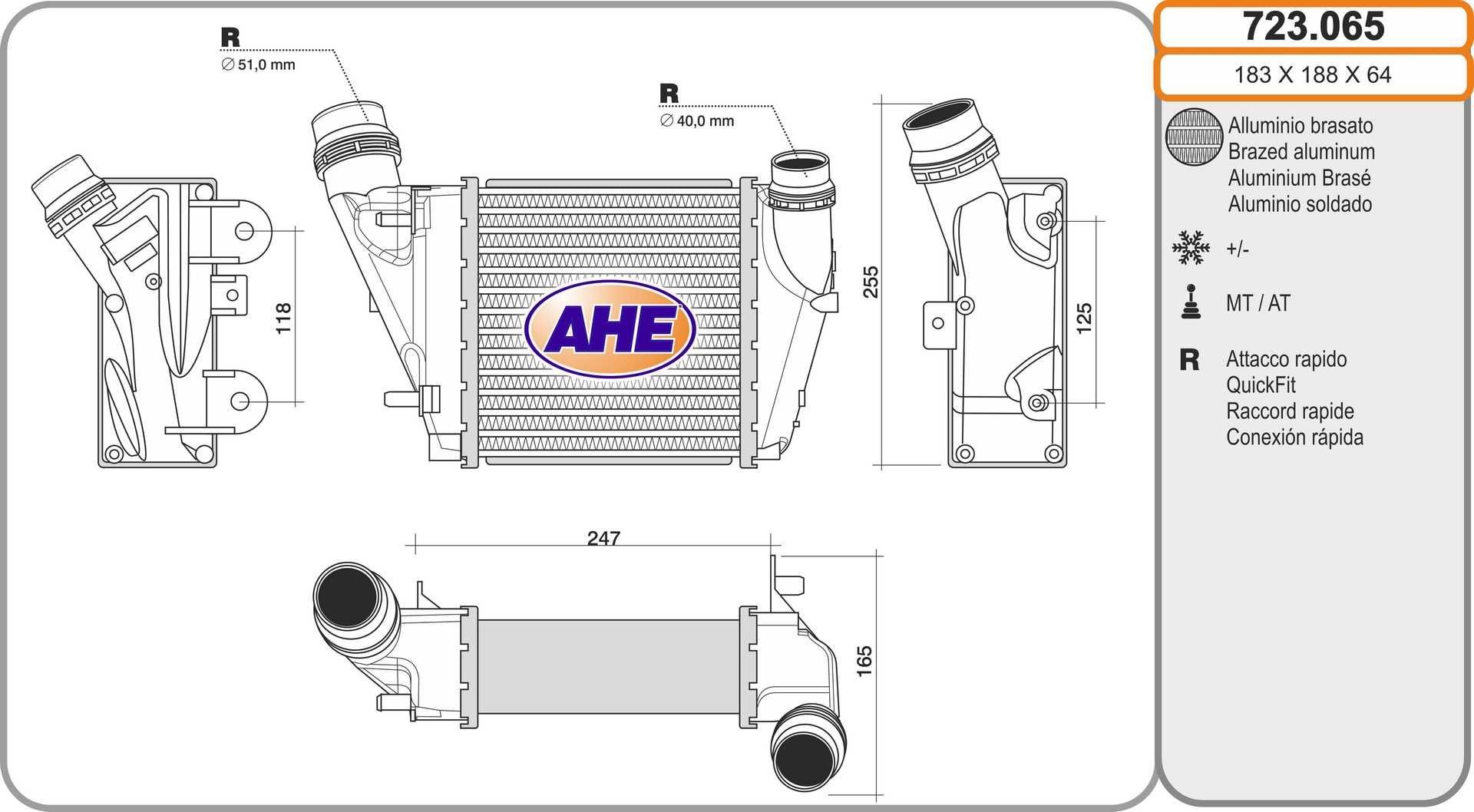 AHE Intercooler 723.065 Intercooler RENAULT AHE 723.065