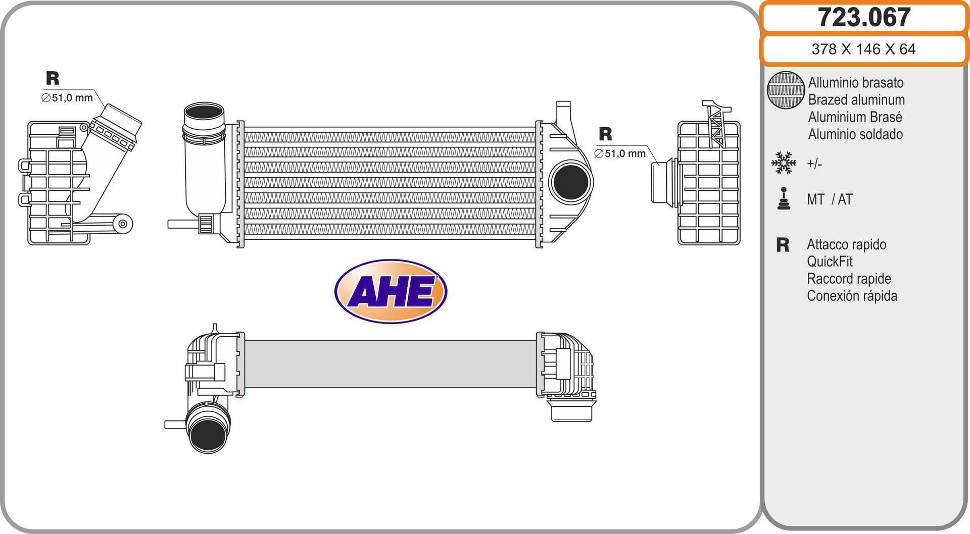 AHE Intercooler 723.067 Intercooler AHE CLS 723.067 billige
