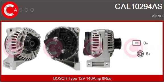 CASCO Generator CAL10294AS Generator starter CASCO Volvo V40 Kombi CAL10294AS