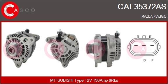 CASCO Generator CAL35372AS CAL35372AS CASCO startgenerator MAZDA 2