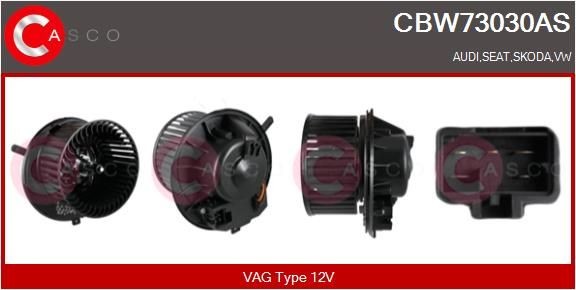 CASCO Interieurventilatie CBW73030AS Skoda FELICIA Kachelmotor CASCO CBW73030AS