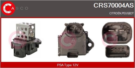 CASCO Papildus rezistors, Elektromotors-Radiatora ventilators CRS70004AS CRS70004AS Rezistors salona ventilators CHRYSLER SEBRING CASCO