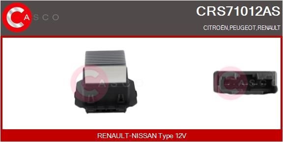 CASCO Gebläsewiderstand CRS71012AS Gebläseendstufe CASCO Citroën JUMPY CRS71012AS
