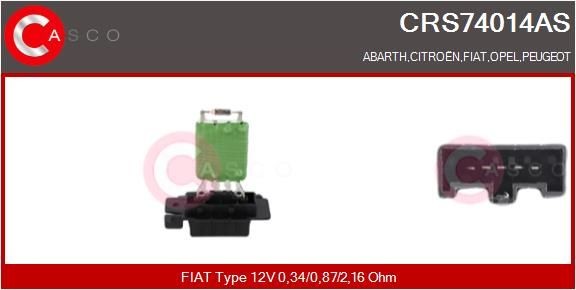 CASCO Modstand, kabineventilator CRS74014AS CRS74014AS Blæsermodstand CITROËN JUMPY CASCO
