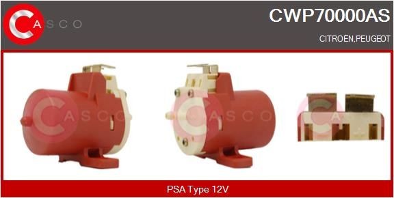 CASCO Pompa acqua lavaggio, Pulizia cristalli CWP70000AS CWP70000AS costo Pompa tergicristalli CITROËN C-CROSSER CASCO