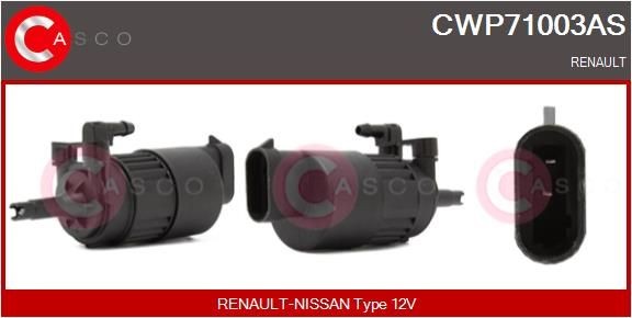 CASCO Αντλία νερού πλύσης, καθαρ. τζαμιών CWP71003AS CASCO CWP71003AS Μοτέρ νερού υαλοκαθαριστήρων Renault Trafic Microbus φθηνά