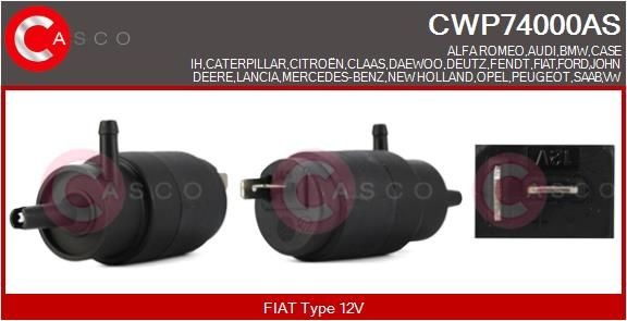 CASCO Αντλία νερού πλύσης, καθαρ. τζαμιών CWP74000AS CASCO CWP74000AS Μοτερακι νερου υαλοκαθαριστηρων Renault 21 γνήσια