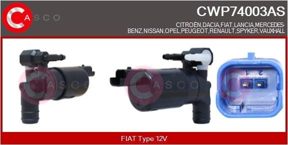 Klaasipesuvee pump, klaasipuhastus CASCO CWP74003AS CASCO CWP74003AS Klaasipesu pump Nissan PIXO 2016