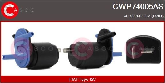 CASCO Spolvätskepump, fönster CWP74005AS Byta Spolarpump Fiat Panda 169 kostnad CASCO CWP74005AS