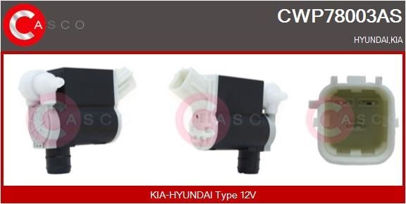 Reinigingsvloeistofpomp, ruitenreiniging CASCO CWP78003AS CASCO CWP78003AS Ruitensproeier pomp KIA PROCEED 2016