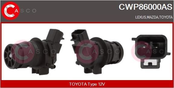 CASCO Αντλία νερού πλύσης, καθαρ. τζαμιών CWP86000AS CASCO CWP86000AS Αντλία νερού πλύσης Toyota Land Cruiser 200 σε χαμηλές τιμές