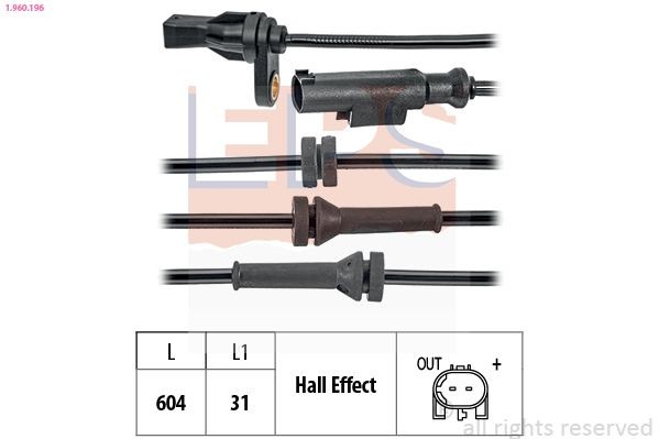 EPS Wielsnelheidssensor (ABS) 1.960.196 1.960.196 Wielsnelheidssensor (ABS) BMW X1 EPS