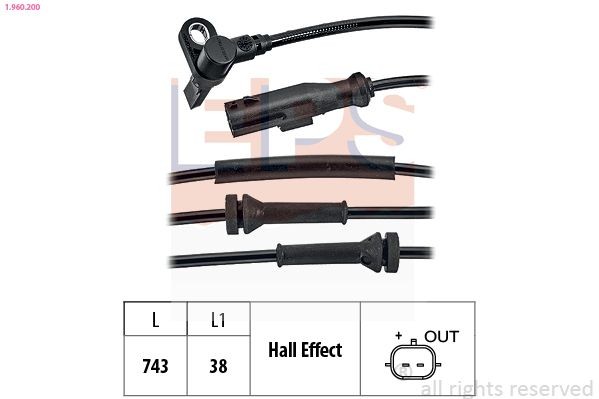 EPS ABS-Sensor 1.960.200 Sensor Raddrehzahl EPS 21 1.960.200 günstig