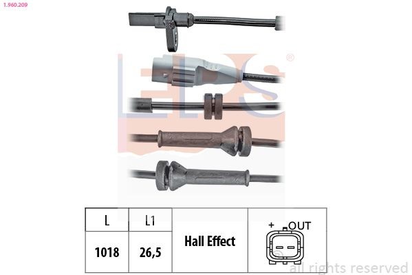 EPS ABS-Sensor 1.960.209 Raddrehzahlsensor EPS 9000 1.960.209 günstig