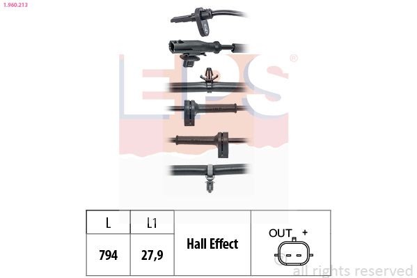 EPS ABS-givare 1.960.213 FORD hjulvarvtalssensor EPS 1.960.213