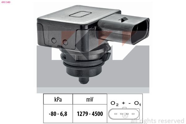 KW Capteur de pression, servofrein 493 340 Dispositif d'assistance de frein KW LAUREL 493 340 pas cher