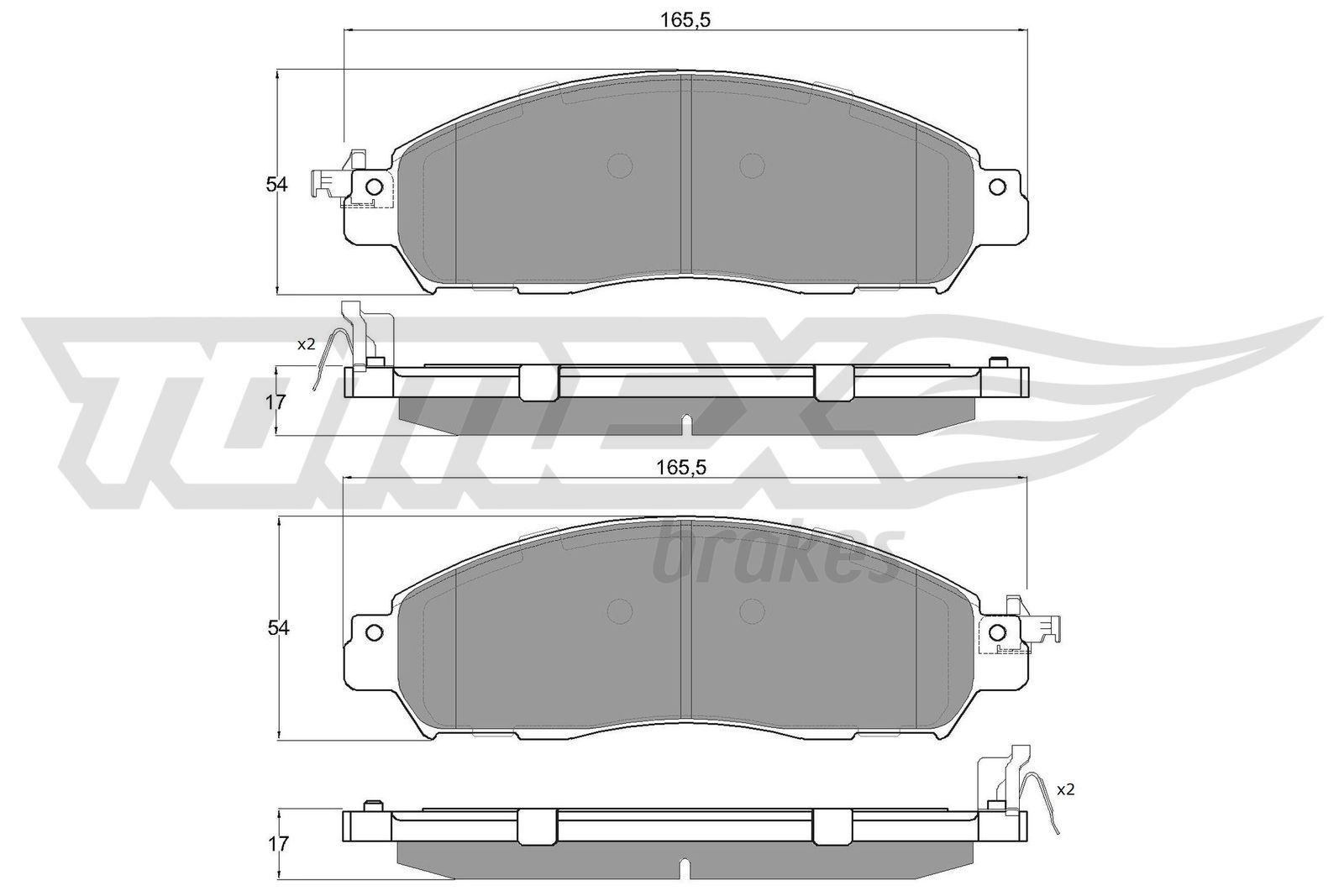 TOMEX brakes Brzdové doštičky/platničky TX 18-41 TOMEX brakes Brzdové platničky NISSAN TX 18-41