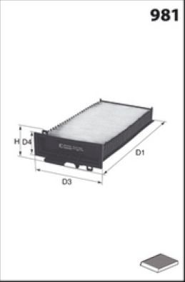 MISFAT Interieurfilter HB334C HB334C MISFAT Pollenfilter Daewoo goedkoop