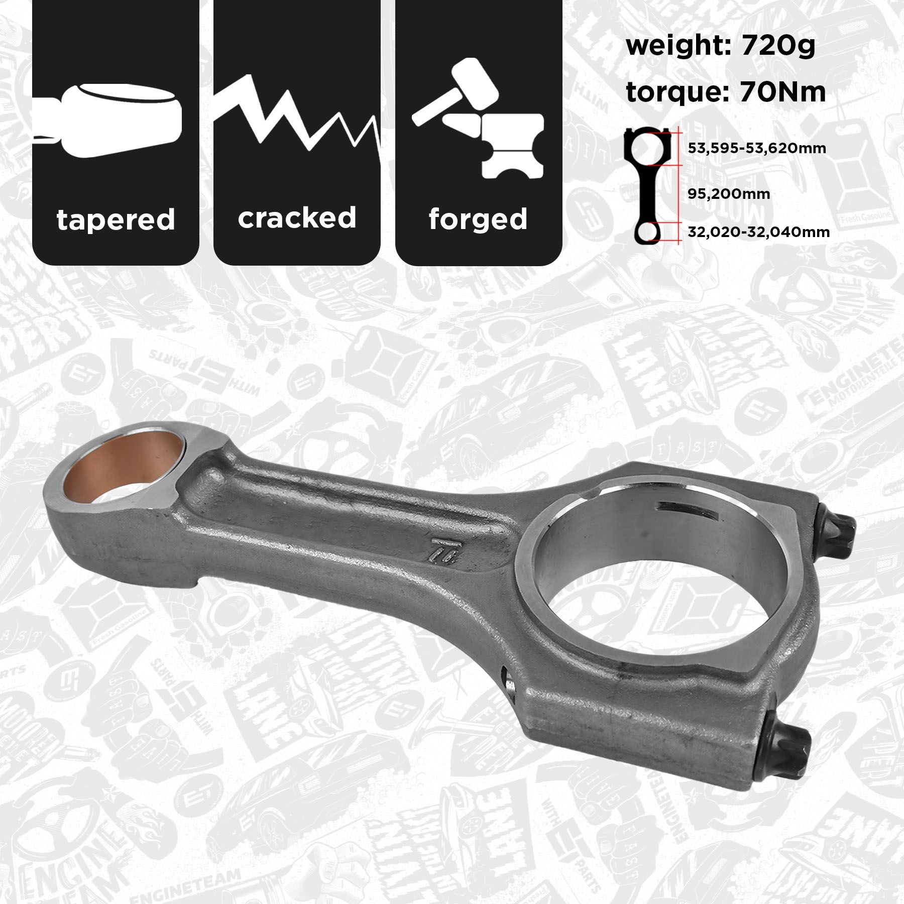 ET ENGINETEAM Stempelstang OM0036 Stempelstang ET ENGINETEAM ESCORT OM0036 billige