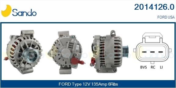 Dynamo / Alternator SANDO 2014126.0 SANDO 2014126.0 Alternator Ford USA MUSTANG 2008