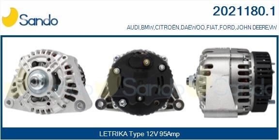 SANDO Δυναμό 2021180.1 SANDO 2021180.1 Γεννήτρια Fiat ULYSSE γνήσια