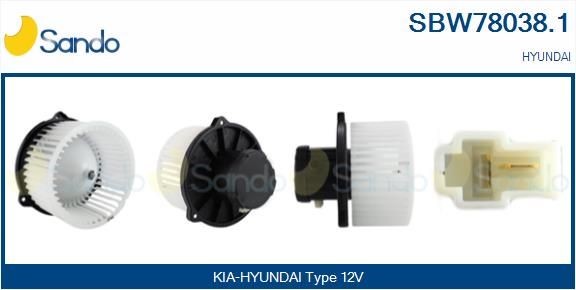 SANDO Kabineblæser SBW78038.1 SANDO SBW78038.1 Varme / friskluft Hyundai Accent LC
