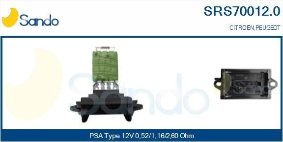 SANDO Resistenza ventola abitacolo SRS70012.0 SRS70012.0 costo Resistenza ventola abitacolo PEUGEOT 107 SANDO