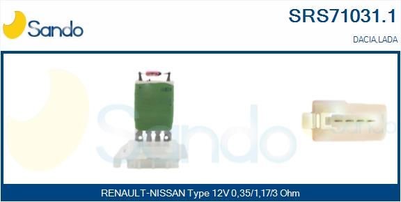 SANDO Résistance, pulseur d'air habitacle SRS71031.1 SANDO Résistance ventilation DACIA SRS71031.1